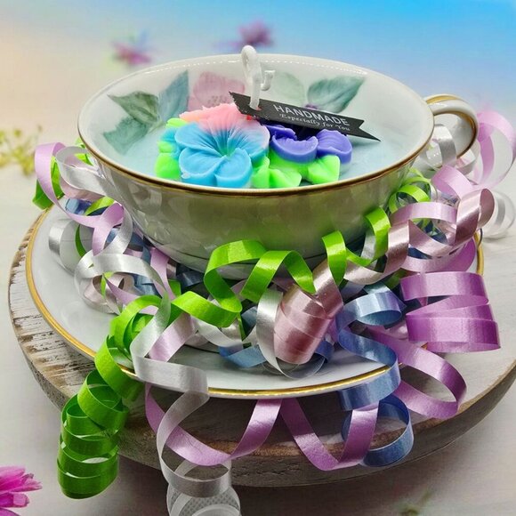 Vintage Noritake ✦ China Dawn 5930 Candle ✦ Soy Wax Cherry Blossom Floral Melt - Picture 6 of 11